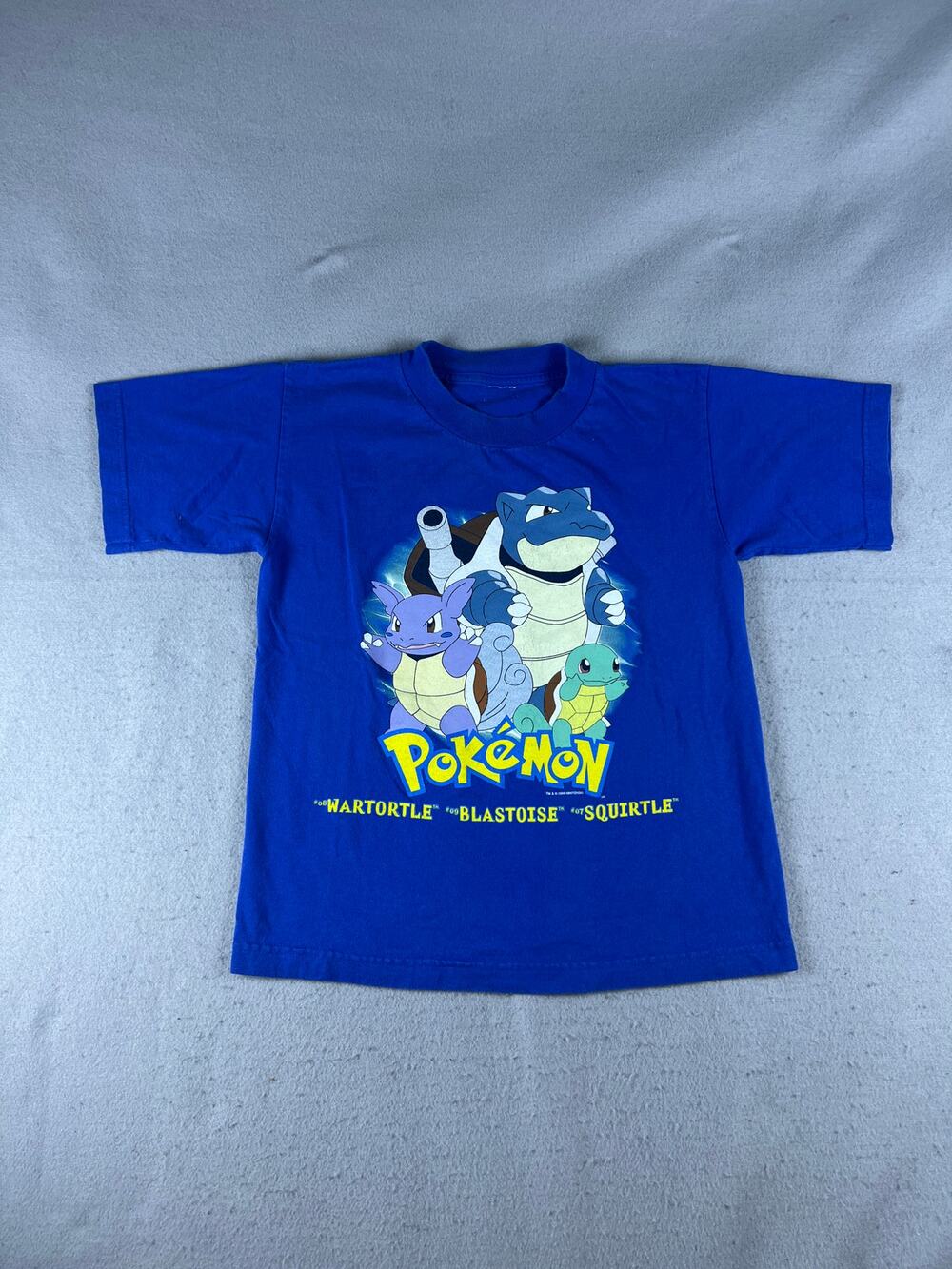 Pokémon T-Shirt Youth M Blue Blastoise Wartortle Squirtle Graphic Print 1999 VTG